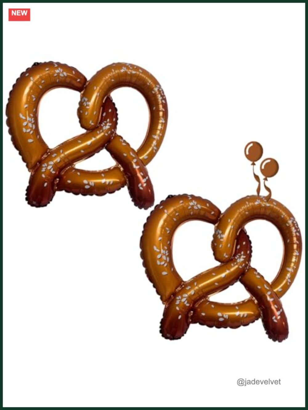 Pretzel Foil Balloons, German Beer Party Decorations, Set of 2